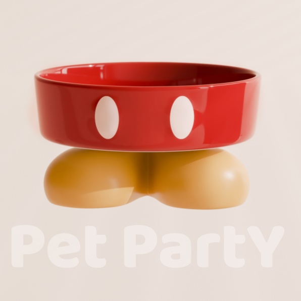 petparty宠物碗米qi大碗陶瓷碗猫碗狗碗防滑高脚防黑下巴宠物碗