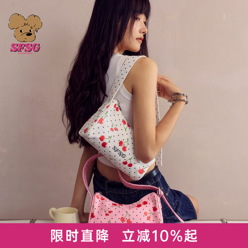 SFSG X 2026年春夏新品多色波点樱桃腋下包百搭时尚包袋通勤挂件