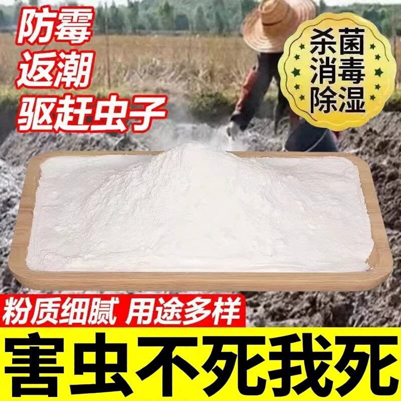 生石灰粉石灰块菜地鱼塘鸡鸭牛舍消毒杀菌驱虫刷树防潮去湿石灰石