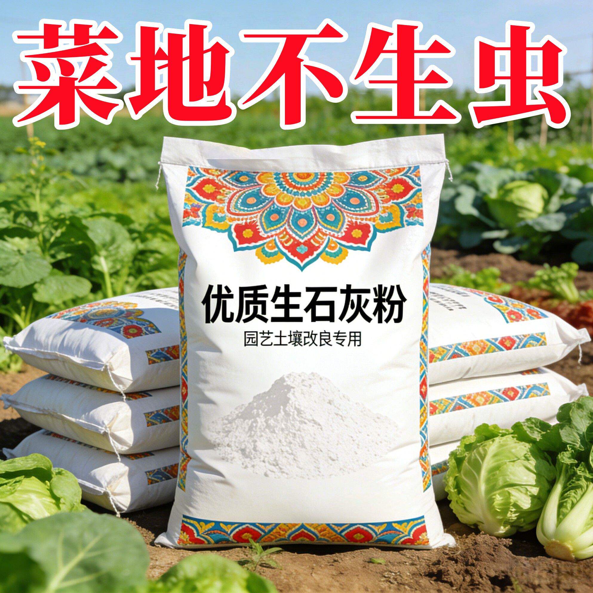 【菜地不生虫】生石灰粉土壤杀菌菜地除虫改善土壤高纯度菜地驱虫