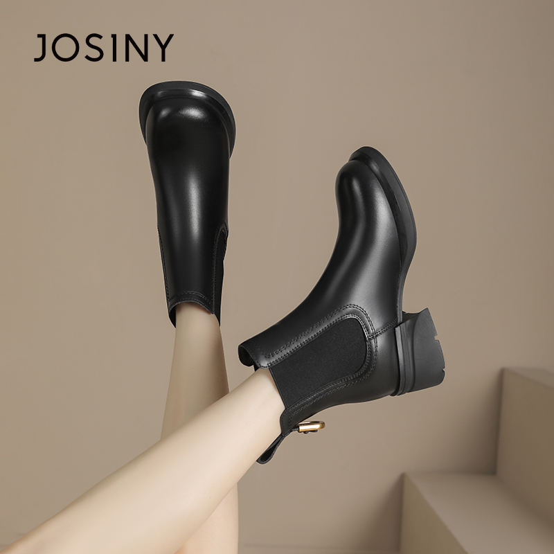 卓诗尼真皮保暖棉鞋女秋冬新款毛毛鞋休闲运动板鞋子厚底雪地靴女