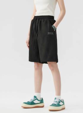 Sview美拉德色系简约百搭麂皮绒宽松五分休闲短裤 男女同款情侣款