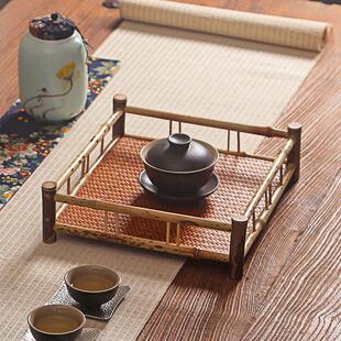 斑竹干泡台茶盘 全竹制茶道茶具收纳盘茶托盘 茶棚壶承茶杯架杯托