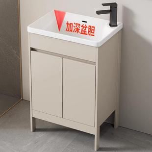 太空铝落地式洗手盆浴室柜组合小户型化妆室陶瓷洗脸盆阳台洗漱台
