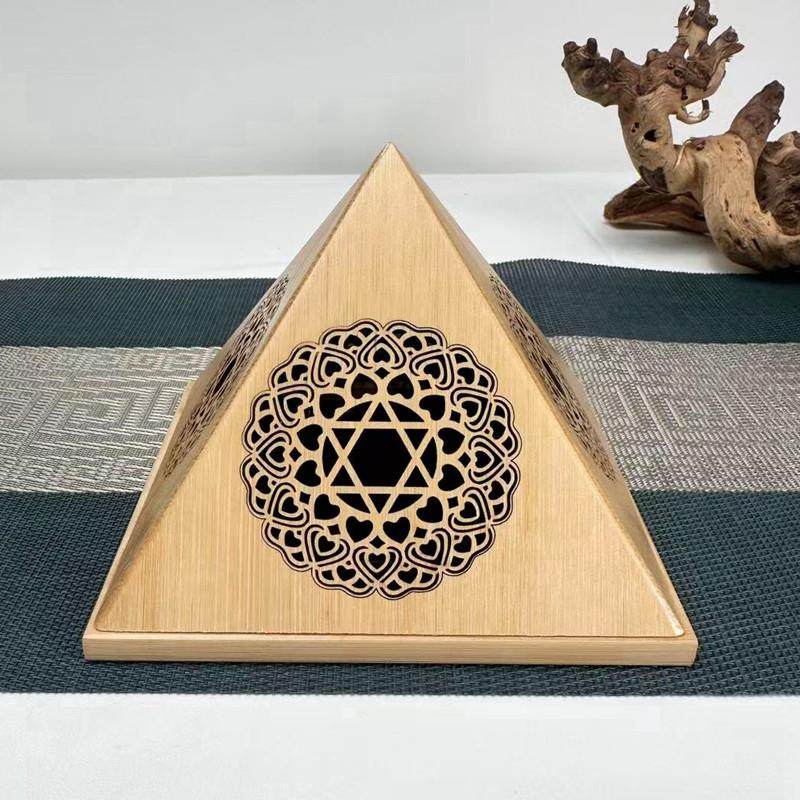 几何图白鼠尾草熏香炉净化水晶炉盘香炉竹木金字塔檀香盒镂空香盒,家居饰品,香薰炉,淘宝优惠券,粉丝福利购,淘宝优惠卷