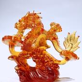 琉璃龙摆件生意兴隆居家玄关客厅办公开业摆放中式 收藏品生肖龙年