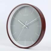 超安静 斯堪 纳维亚挂钟12英寸家庭客厅时钟卧室圆形石英钟现代