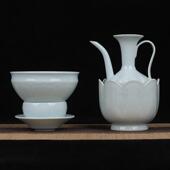 宋点茶标准12口径影青雕莲瓣大束口盏点茶碗主人杯单杯宋代点茶碗