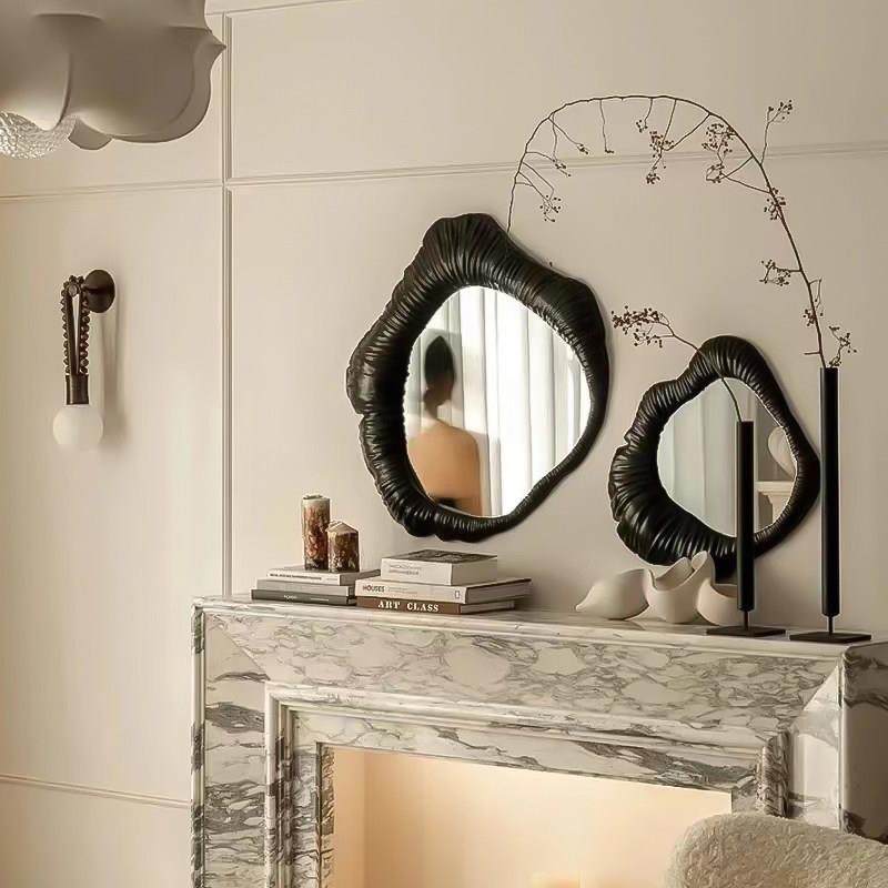 现代中式装饰镜入户玄关客厅壁炉镜法式艺术壁挂化妆镜黑色定制,住宅家具,装饰镜,淘宝优惠券,粉丝福利购,淘宝优惠卷