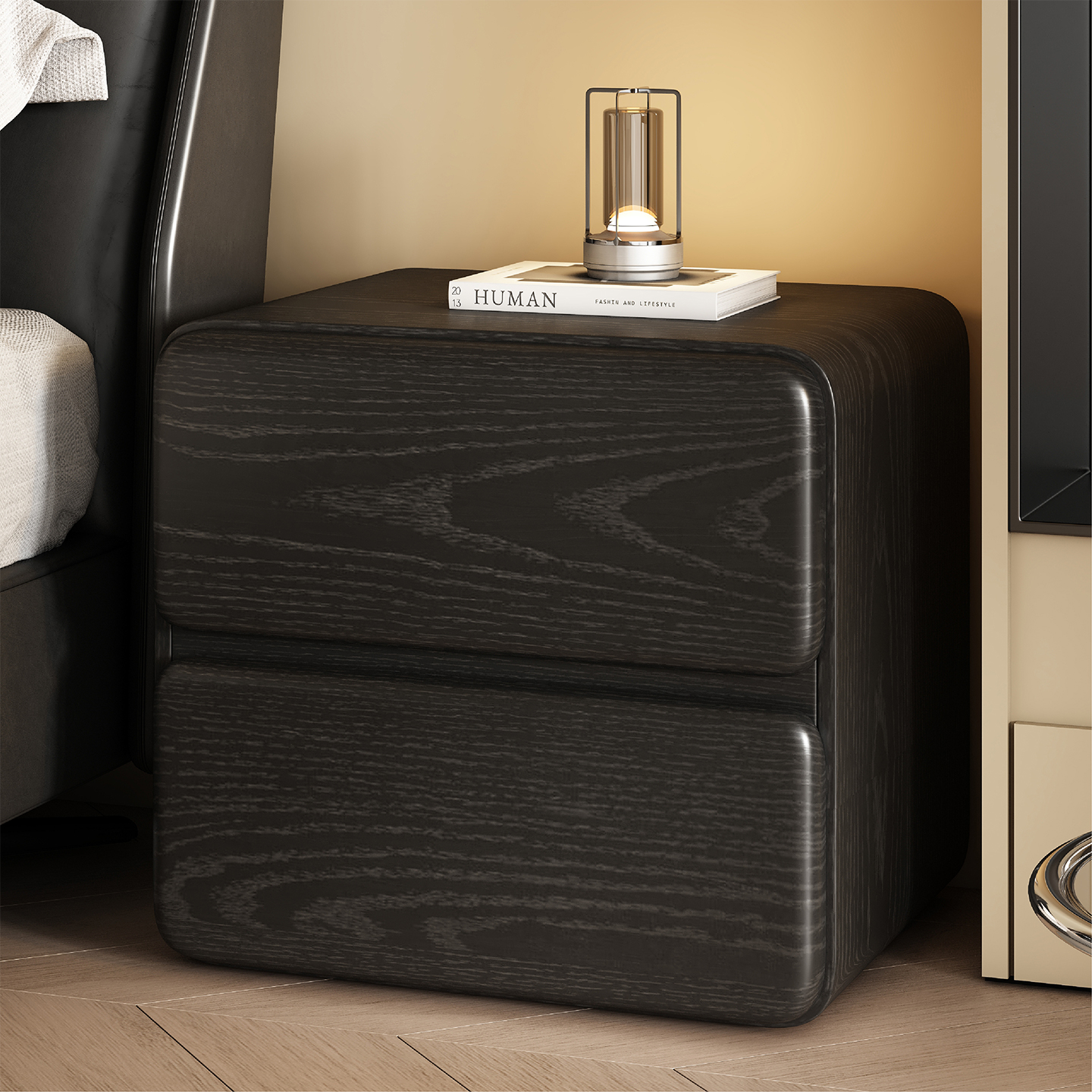 全实木床头柜卧室储物小柜子现代简约床边柜