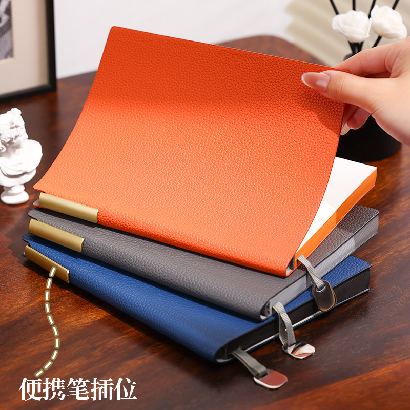 A5荔枝纹真皮笔记本带便携笔插位商务办公加厚内页手账本可定制LOGO刻字简约文艺高颜值日记本会议记录本本子,文具电教/文化用品/商务用品,笔记本/记事本,淘宝优惠券,粉丝福利购,淘宝优惠卷