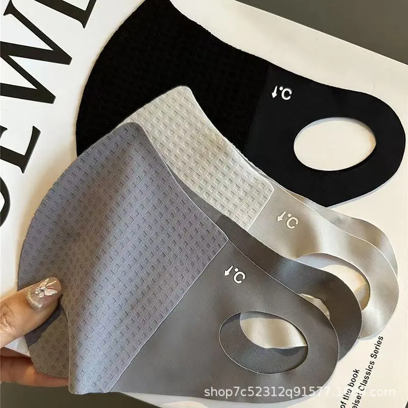 3d立体防护口罩透气新款防晒冰丝口罩痕格子透气华夫格口罩