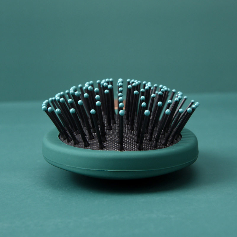 梳子女士长发卷发滚梳墨绿色气垫按摩头部头皮经络梳排骨梳男