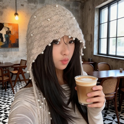 春夏女款钩织流苏护耳帽显脸小