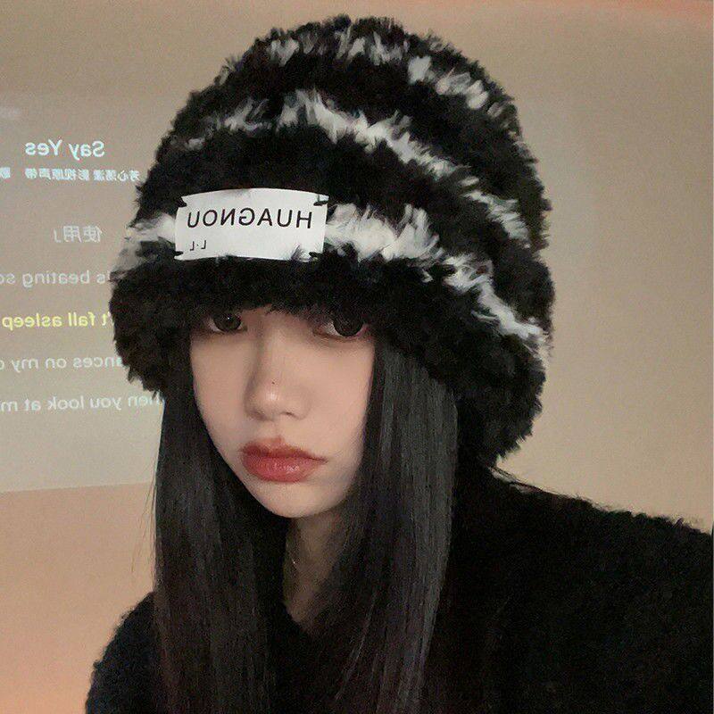 保暖帽子女秋冬季条纹针织毛绒帽加厚防风韩式堆堆帽大头围显脸小,服饰配件/皮带/帽子/围巾,帽子,淘宝优惠券,粉丝福利购,淘宝优惠卷