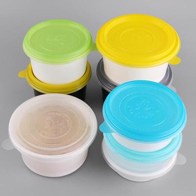 300ml500ml一次性塑料粥碗圆形外卖打包盒餐盒小碗糖水汤甜品盒道