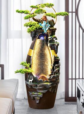 中式禅意假山流水喷泉摆件客厅招财风水球办公室会所庭院落地景观