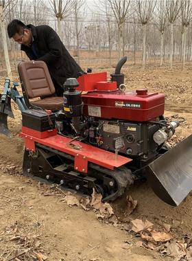 家用小型整耕机 多用途微耕机履带式开沟犁地旋耕机 双链轨翻土机