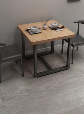 复古实木铁艺餐桌酒吧工业风桌椅组合小方桌咖啡厅奶茶小吃店桌椅