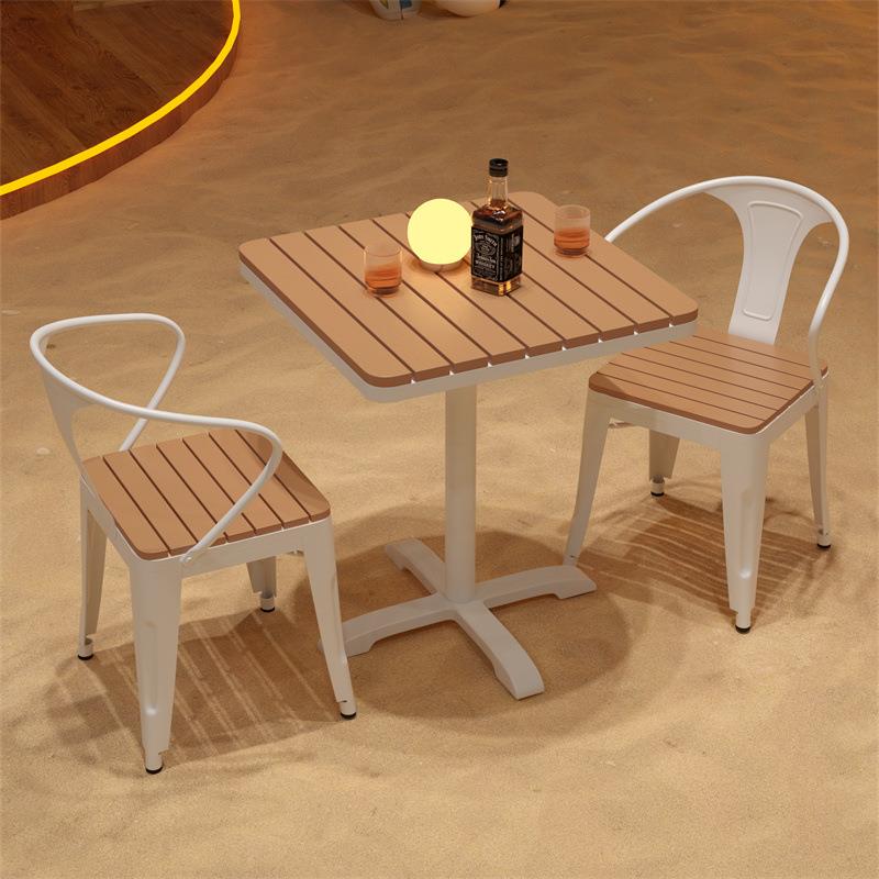 简约露天阳台小方桌室外民宿一桌四椅组合防水防晒户外可折叠餐桌