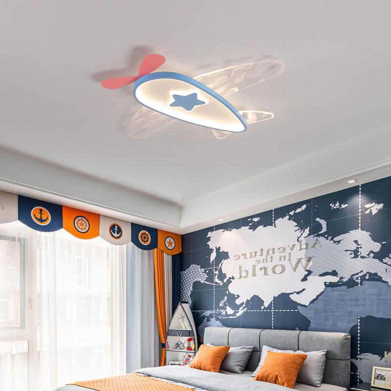 儿童房灯2023新款吸顶灯房间灯小孩房灯男孩卧室灯创意卡通飞机灯