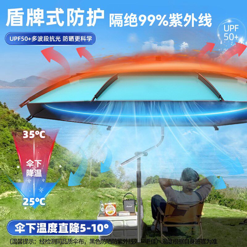 钓鱼伞雨伞防风可携式户外专用大钓伞2025新款防晒防暴雨沙滩遮阳