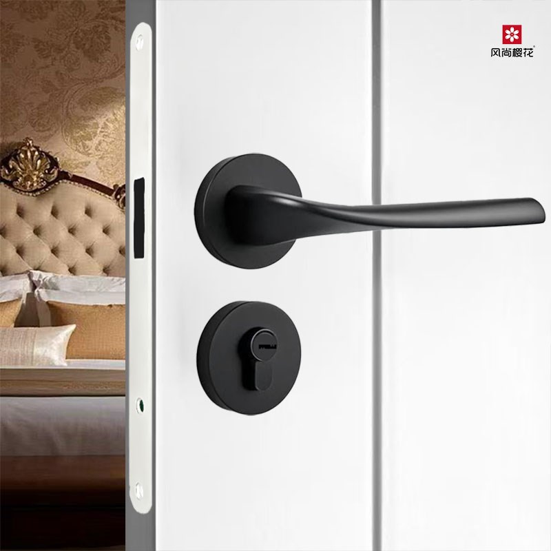 木门门把手分体静音磁吸分体锁金色简约家用复古法式欧式轻奢门锁