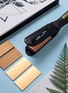 LANX玉米须直板夹二合一不伤发垫发根蓬松高颅顶直发卷发两用夹板
