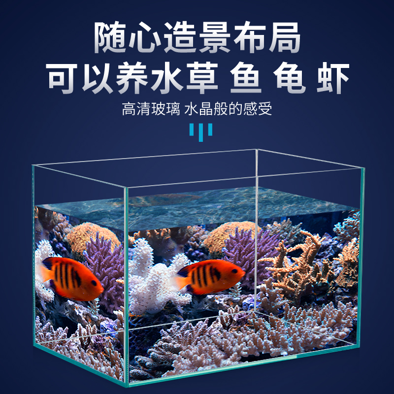 鱼缸水族箱金晶五线超白玻璃草缸龟缸客厅定制长方形生态造景海缸