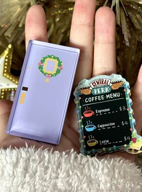 老友记周边冰箱贴 | 紫色大门&咖啡厅菜单高亮高透满磁亚克力