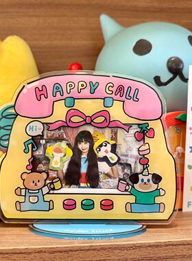 亚克力磁吸相框Happy Call快乐来电5寸宽幅拍立得照片立牌冰箱贴