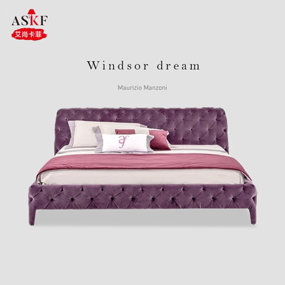 美式法式意式拉扣真皮床