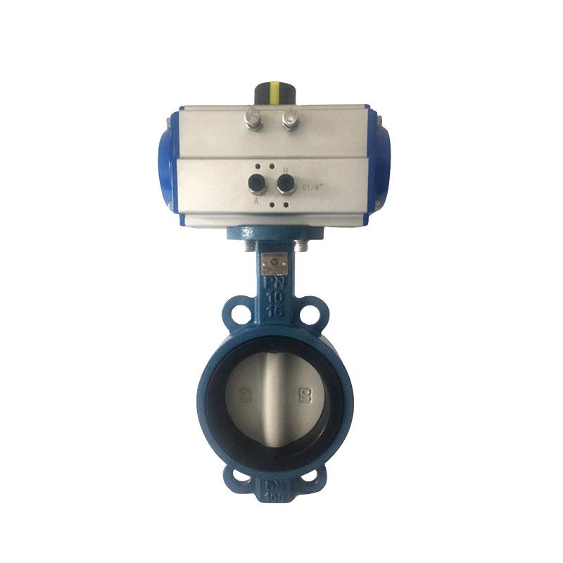 气动对夹式蝶阀碳钢D671X软密封四氟橡胶防爆调节开关阀快速切断