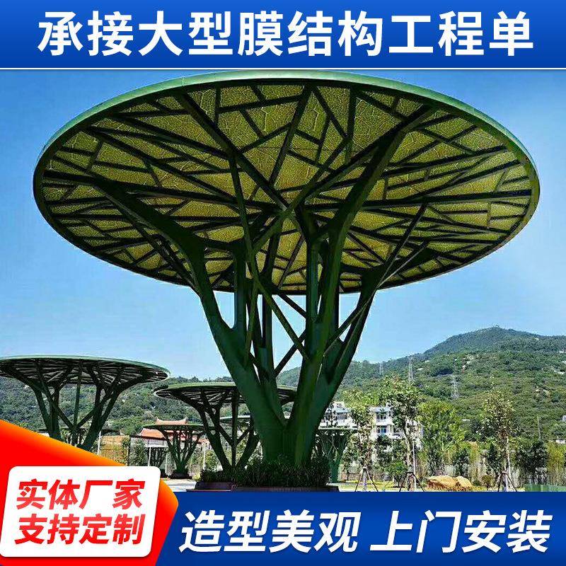 厂家上门安装公园户外景区膜结构景观棚设计耐久张拉膜