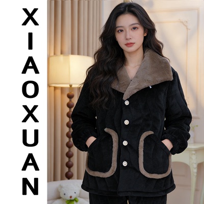 【吉祥】新中式国风新款加厚冬季三层保暖加厚加绒居家-1