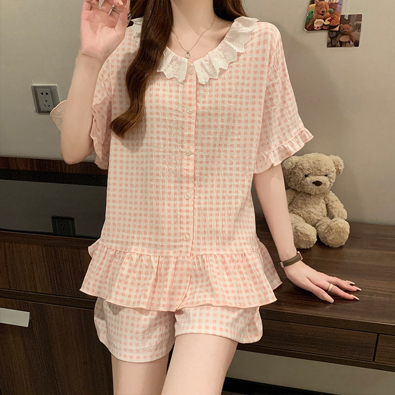 睡衣女款云朵棉短袖短裤两件套