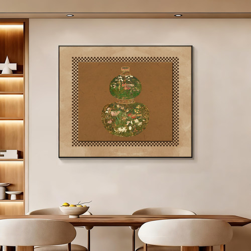 葫芦新中式装饰画电表箱遮挡挂画
