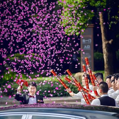 结婚礼花筒花瓣雨9000片4支 婚礼接亲手拿礼炮手拧式喷花炮筒婚庆
