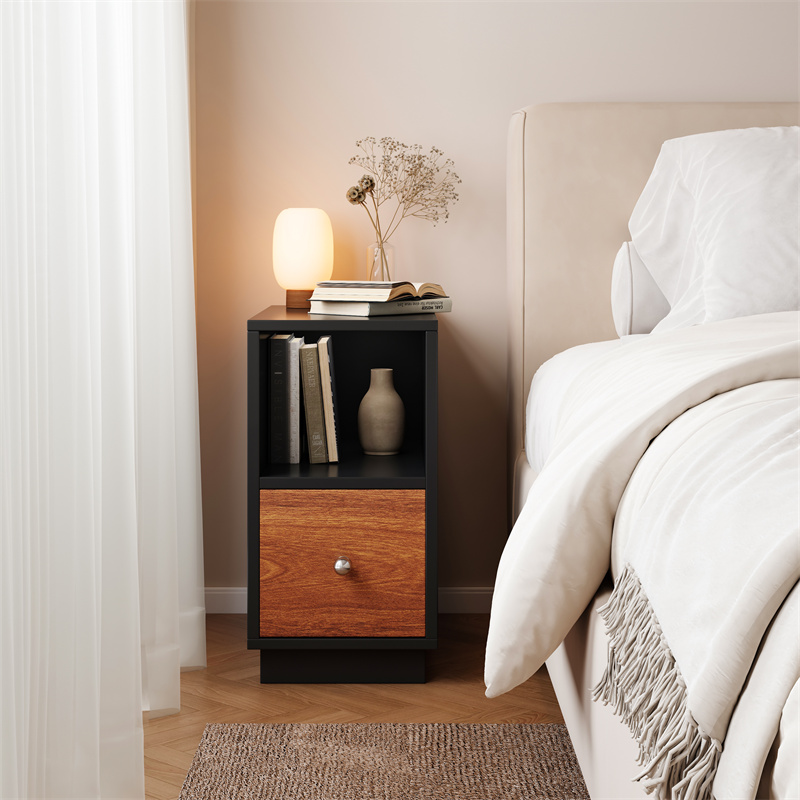 创意超窄床头柜20cm窄边柜25夹缝小边柜30cm覆古小型床头收纳柜子