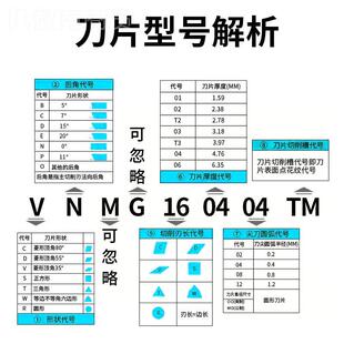 数控车刀VNMG160408片 160412 160404-PMTM菱形3 RJN5度外钢件圆