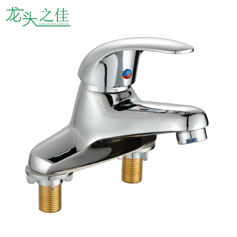 水龙头冷热洗脸盆池精铜卫浴双孔洗手卫生间台盆三孔冷暖面盆龙头