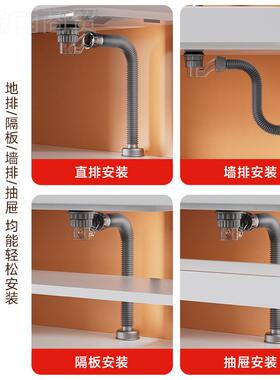 下水管洗手盆防臭返装转接头下水57239器套面盆排水管跳洗脸盆弹