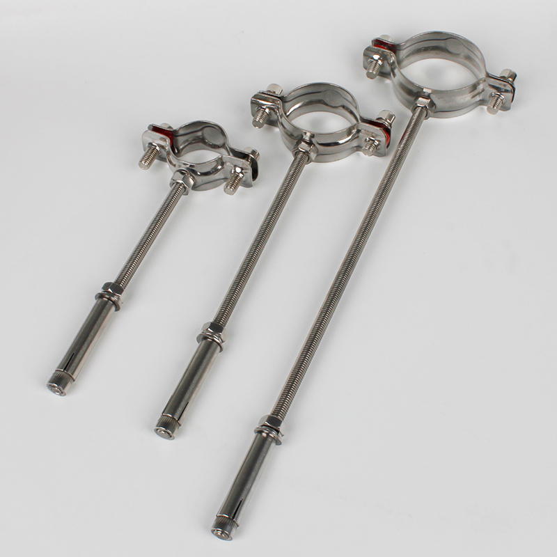 304不锈钢卡扣管支架调节膨胀螺杆管夹固定抱箍PVC管道水管夹管卡