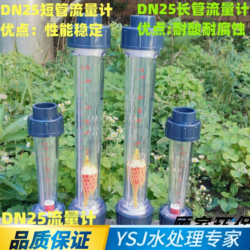 DN25型号 LFS25管道塑料浮子流量计 水液体LZS转子流量计UPVC材质