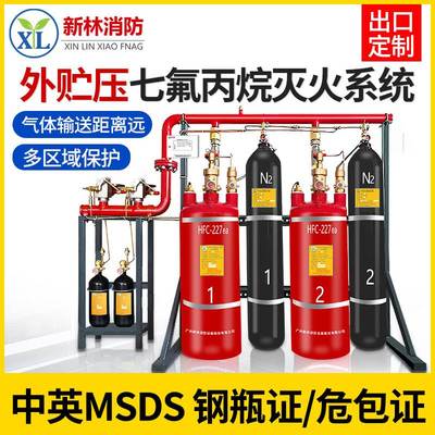 外储式管网七氟丙烷气体灭火系统自动气体灭火器装置机房档案室用