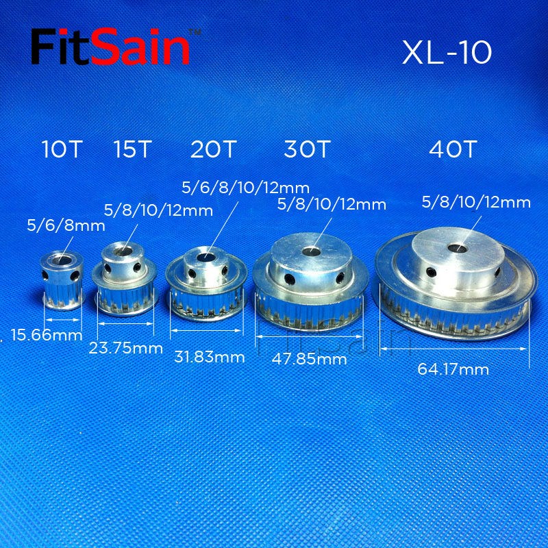 FitSain-XL带宽10同步轮皮带轮10齿20齿30齿铝合金1:2减速1:3减速