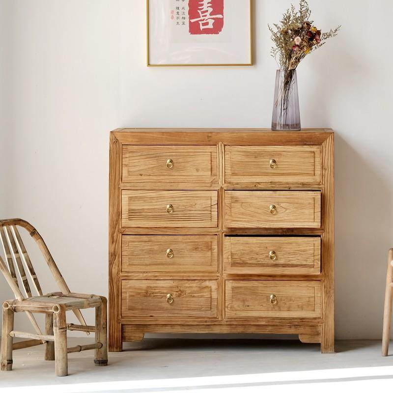 老榆木斗柜实木抽屉式收纳柜中式客厅多功能储物柜复古餐边柜矮柜,收纳整理,收纳柜,淘宝优惠券,粉丝福利购,淘宝优惠卷