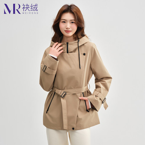 袂绒风衣女小个子收腰显瘦外套