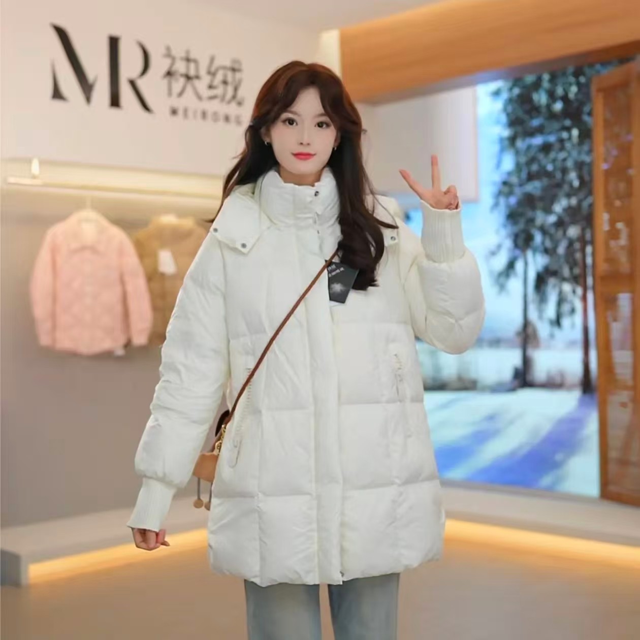 袂绒中长款羽绒服女2025新款连帽时尚百搭宽松冬季加厚保暖外套潮,女装/女士精品,羽绒服,淘宝优惠券,粉丝福利购,淘宝优惠卷