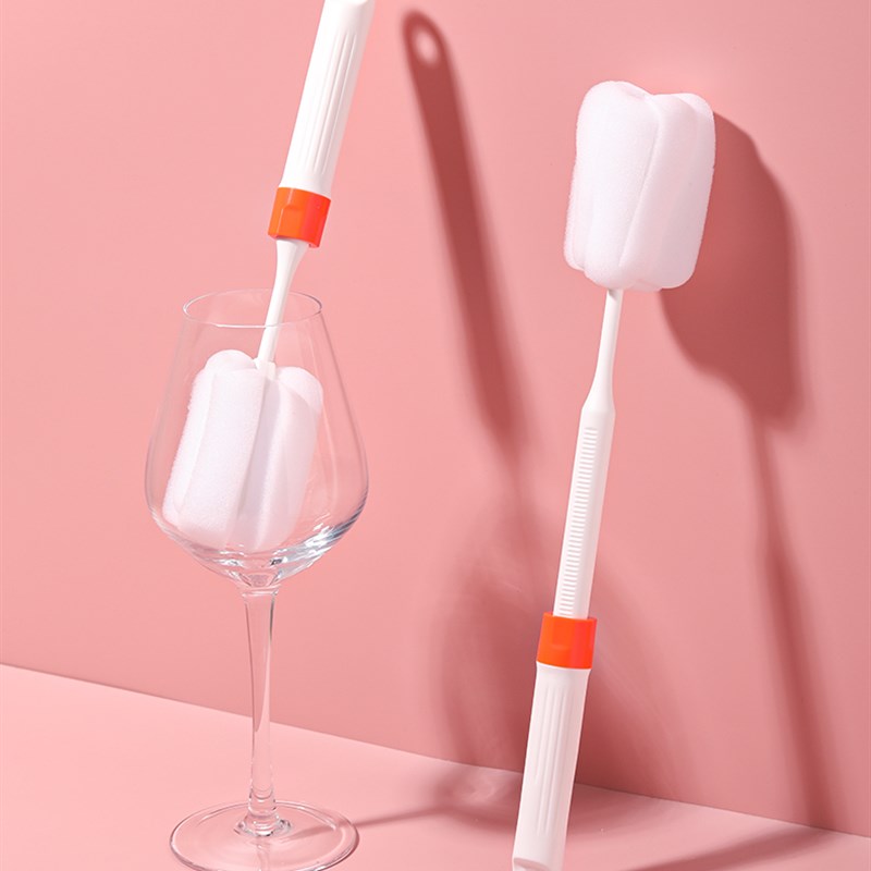 4363.可伸缩杯刷加长瓶子清洁刷奶瓶刷 ins海绵刷头玻璃杯子刷